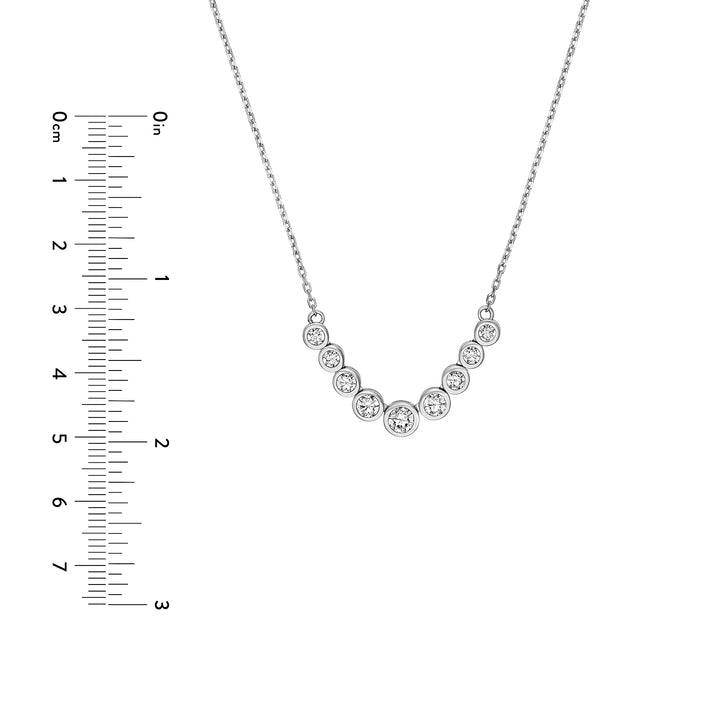 Bezel Set 9 Stone Graduated Diamond Neckace