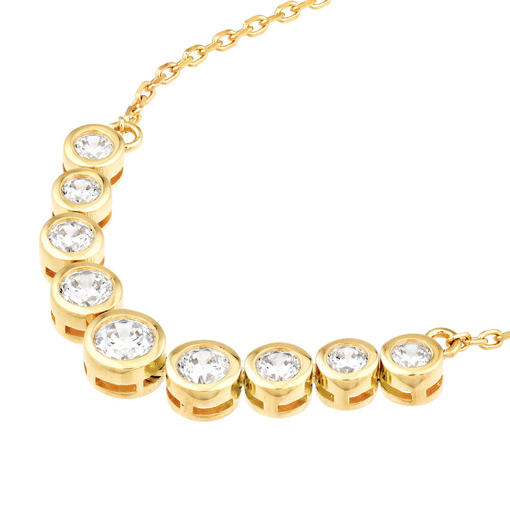 Bezel Set 9 Stone Graduated Diamond Neckace