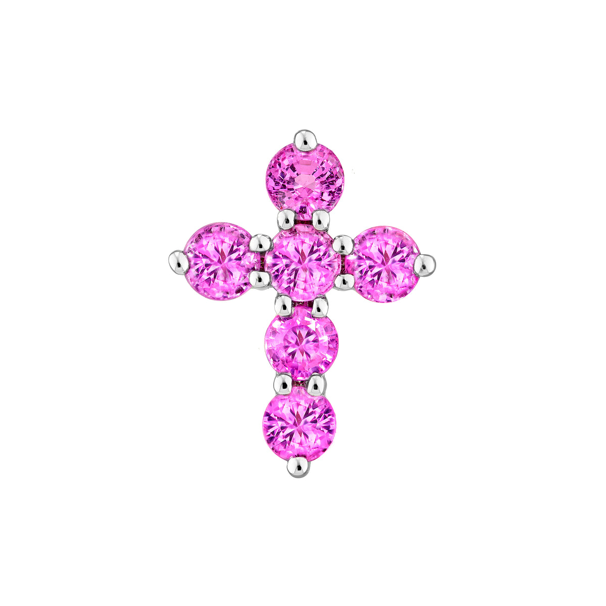 Pink Sapphire Stone Cross Pendant