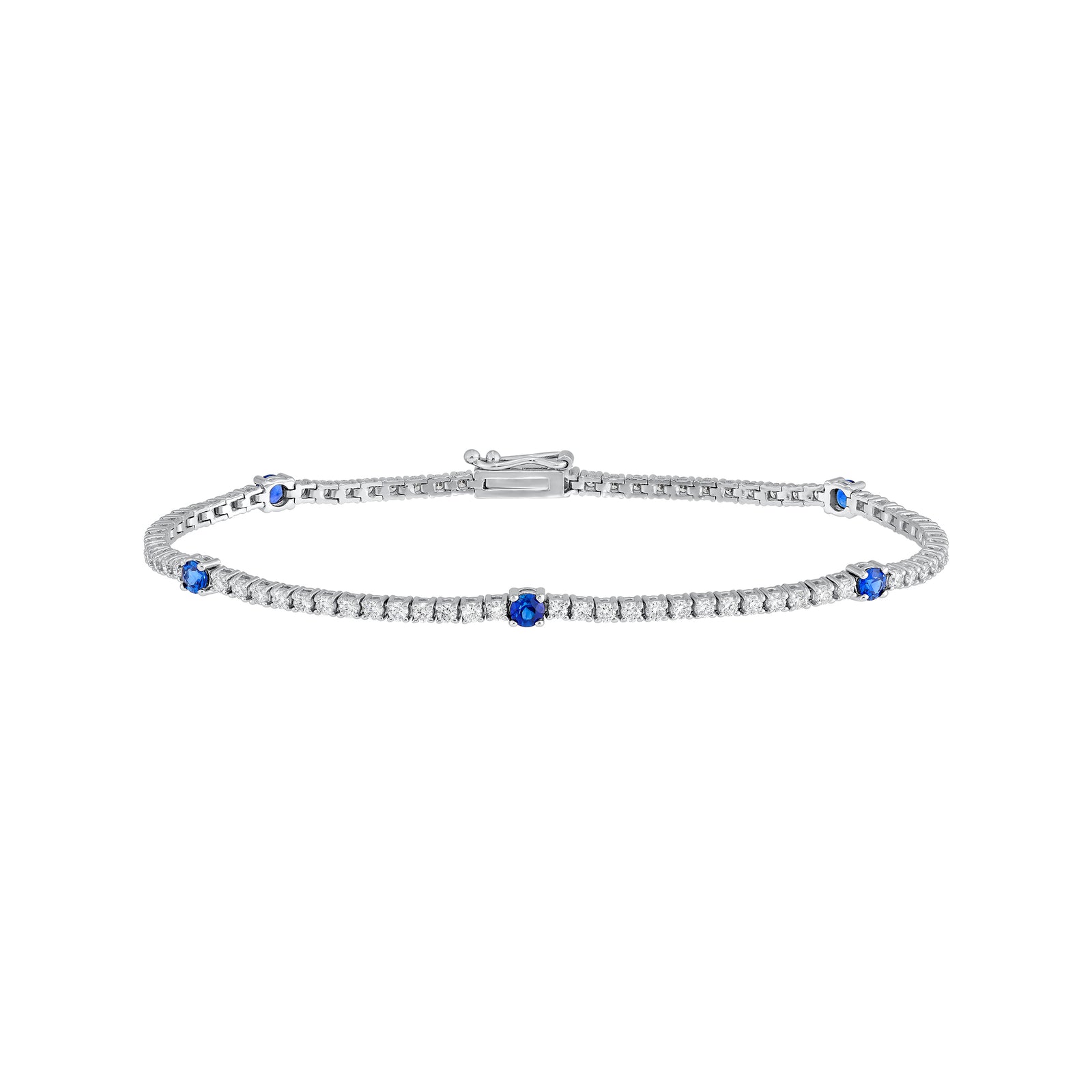 Sapphire & Diamond Station Bracelet