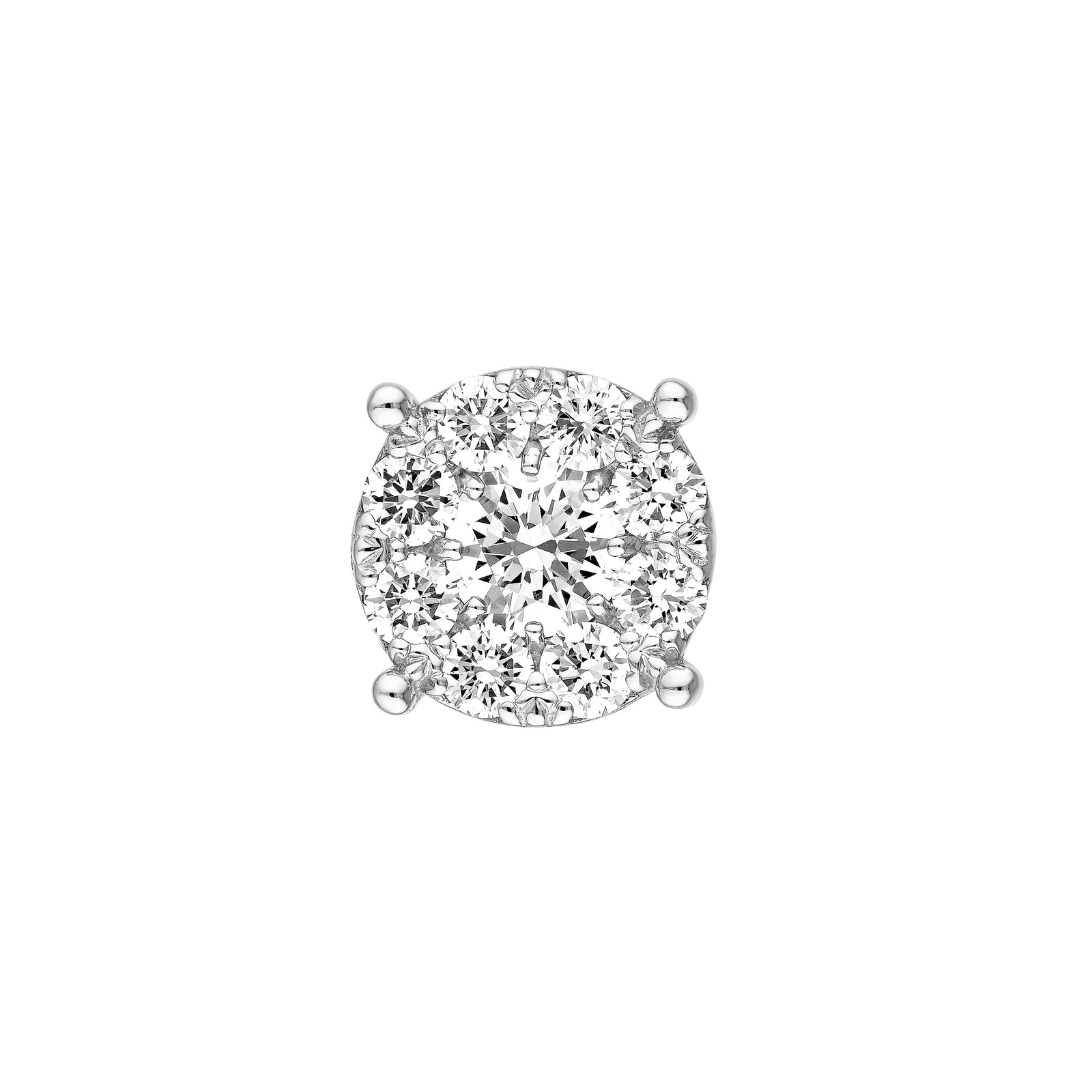 1.0tcw Diamond Cluster Stud Earrings