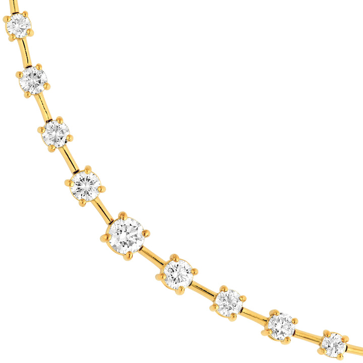 2-1/2tcw Diamond Assending Stone Necklace