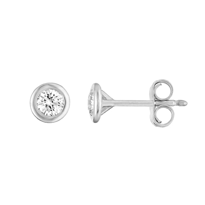 1/4tcw Round Diamond Martini Bezel Stud Earrings