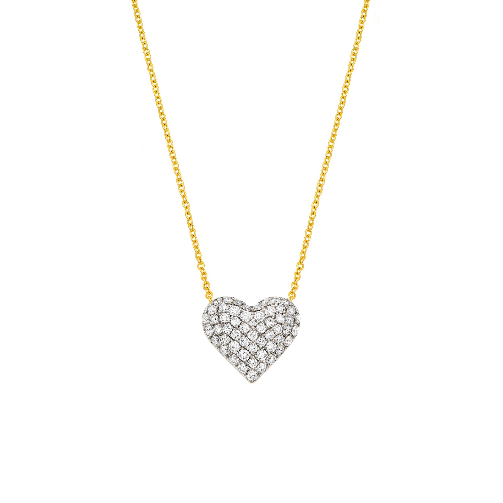 Diamond Pavé Heart Necklace (1tcw)