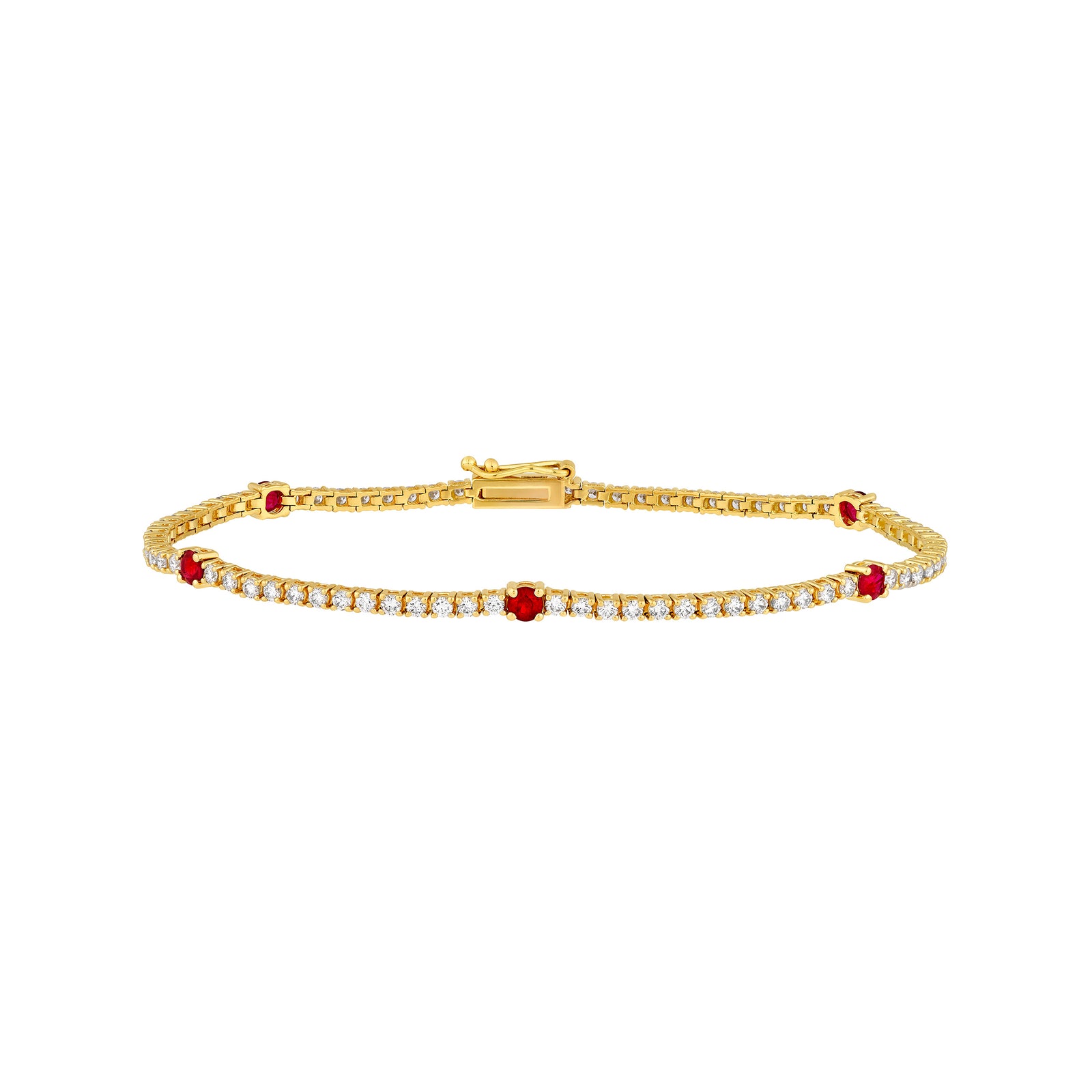 Ruby & 1-5/8tcw Diamond Station Bracelet
