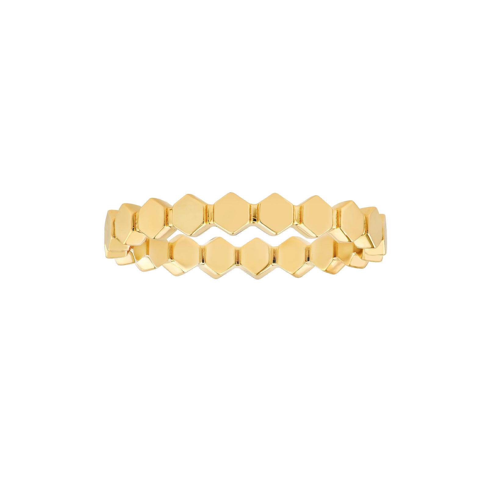 Hexagonal Bead Band Ring