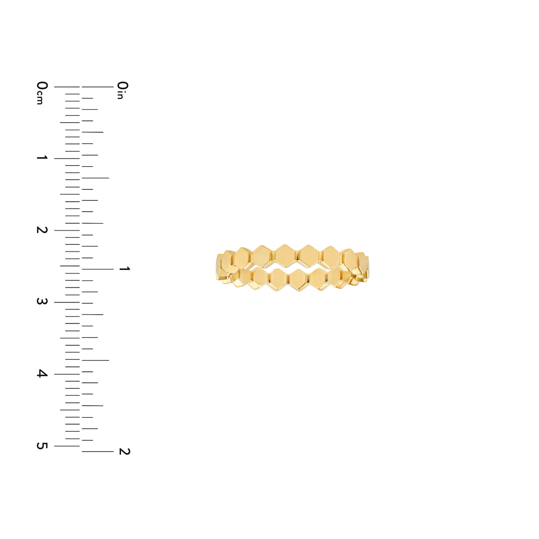 Hexagonal Bead Band Ring