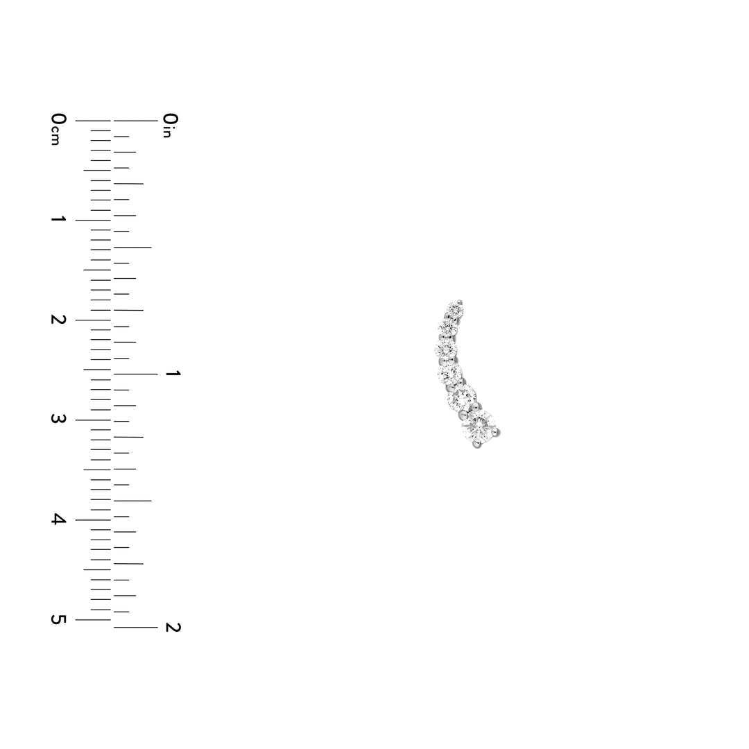 7/8tcw Graduated Round Diamond Climber Earrings