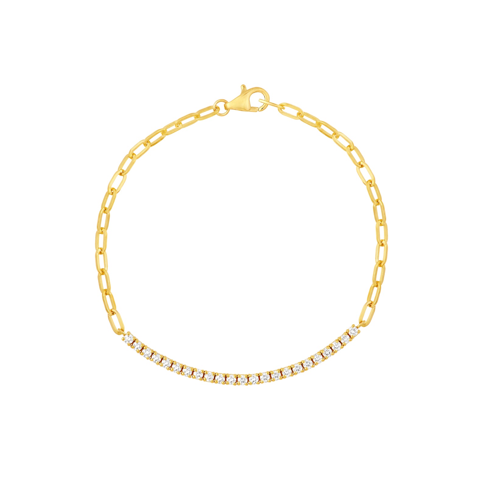 5/8tcw Diamond Paper Clip Bracelet
