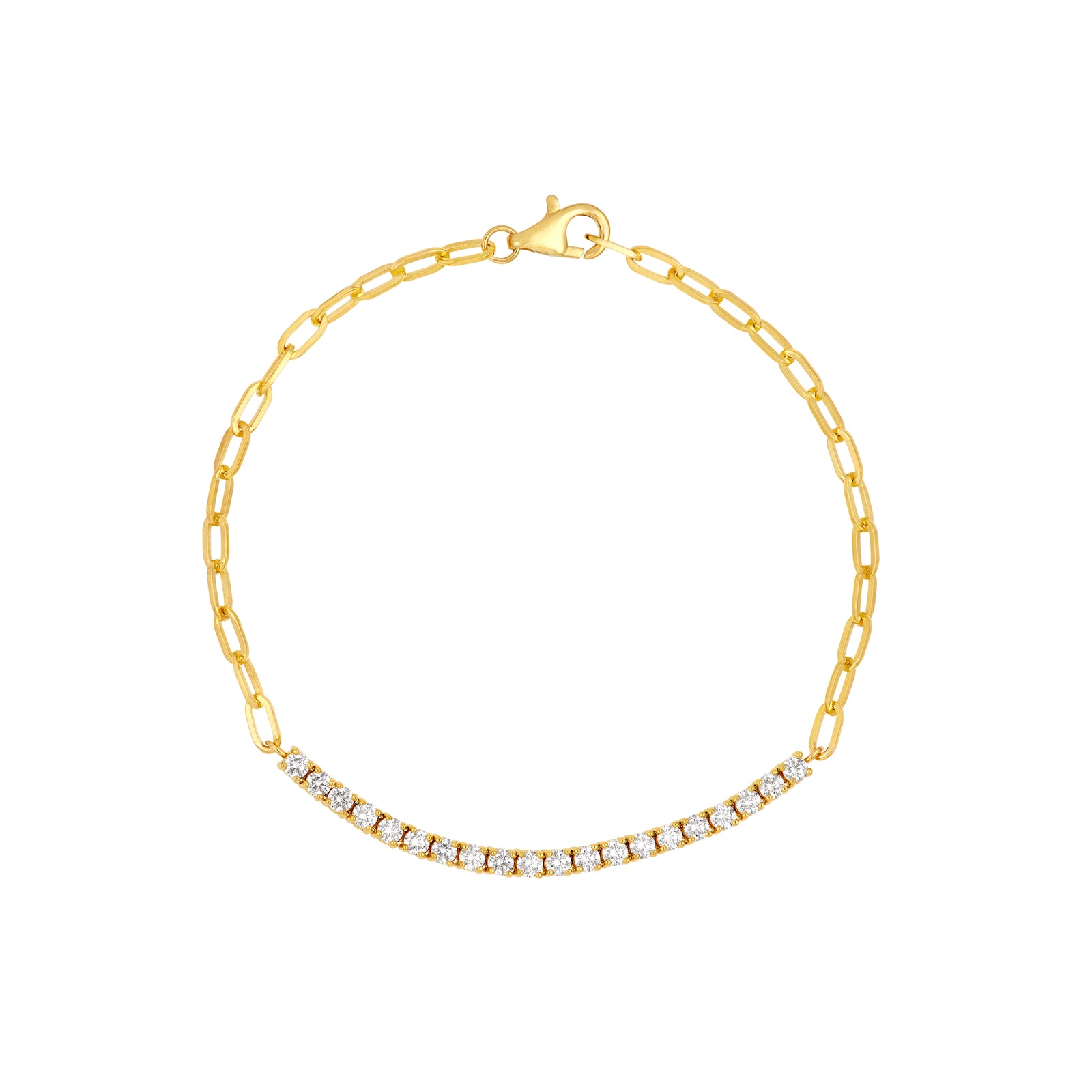 1.0tcw Diamond Paper Clip Bracelet