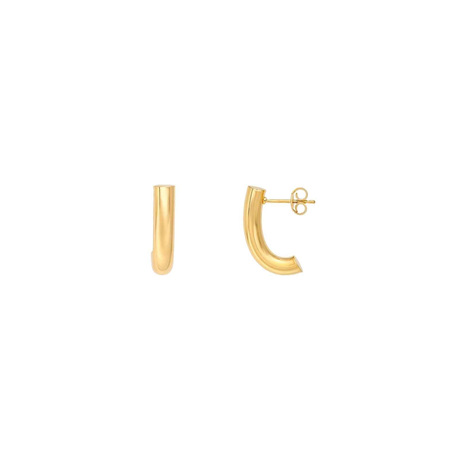 4mm Small Round J Hoop Earrings