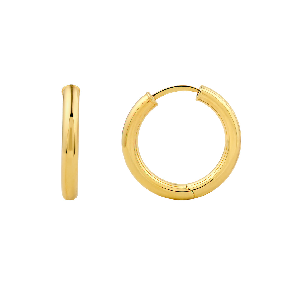 3x15mm Round Hoop Earrings
