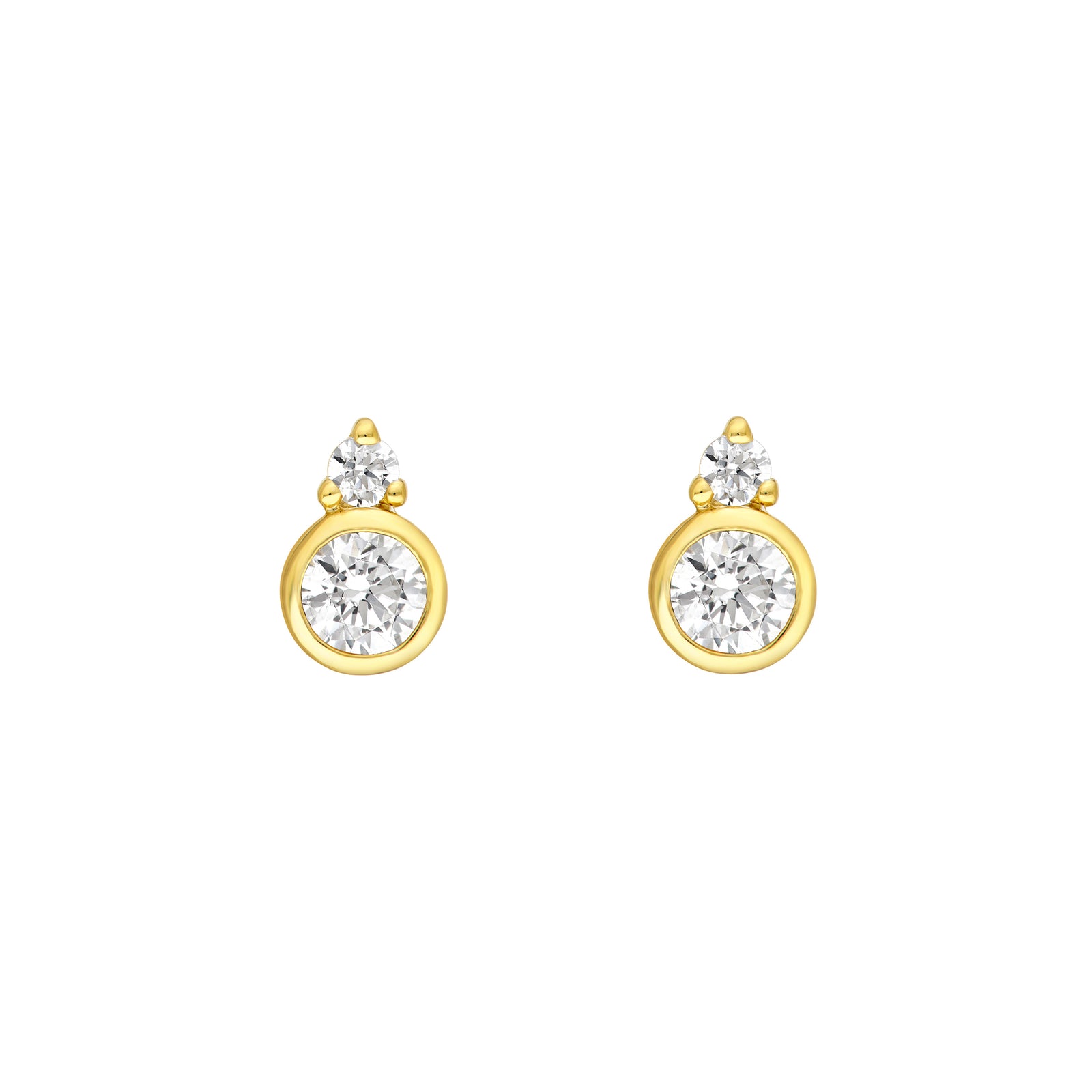 3/8tcw Round Bezel Diamond Earrings
