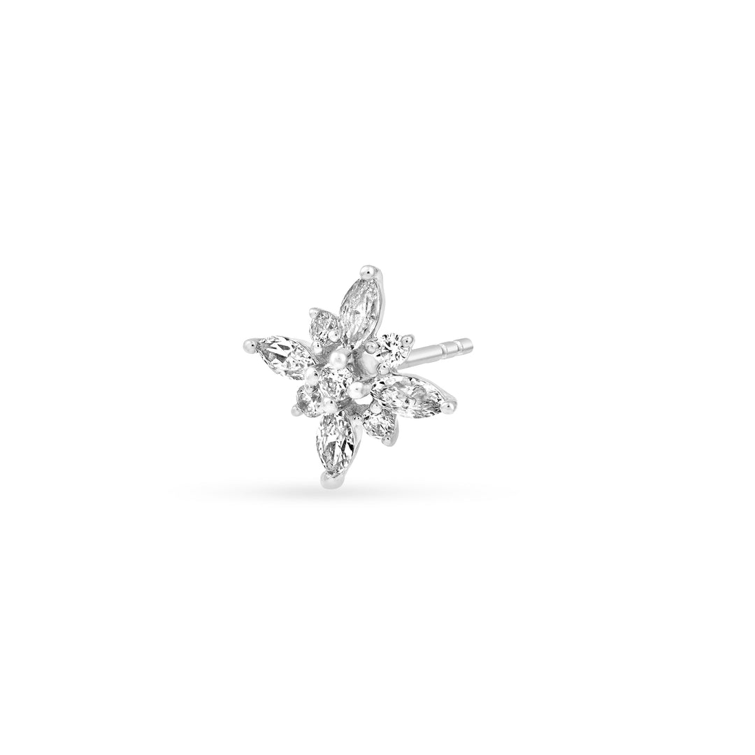 7/8tcw Marquise Diamond Flower Earrings