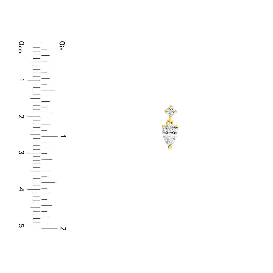 1tcw Pear & Round Diamond Stud Earrings