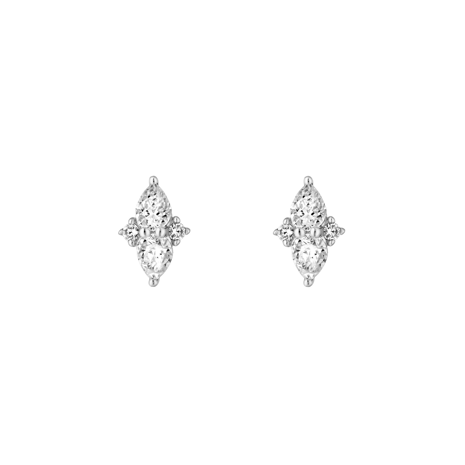 7/8tcw Pear & Round Diamond Earrings