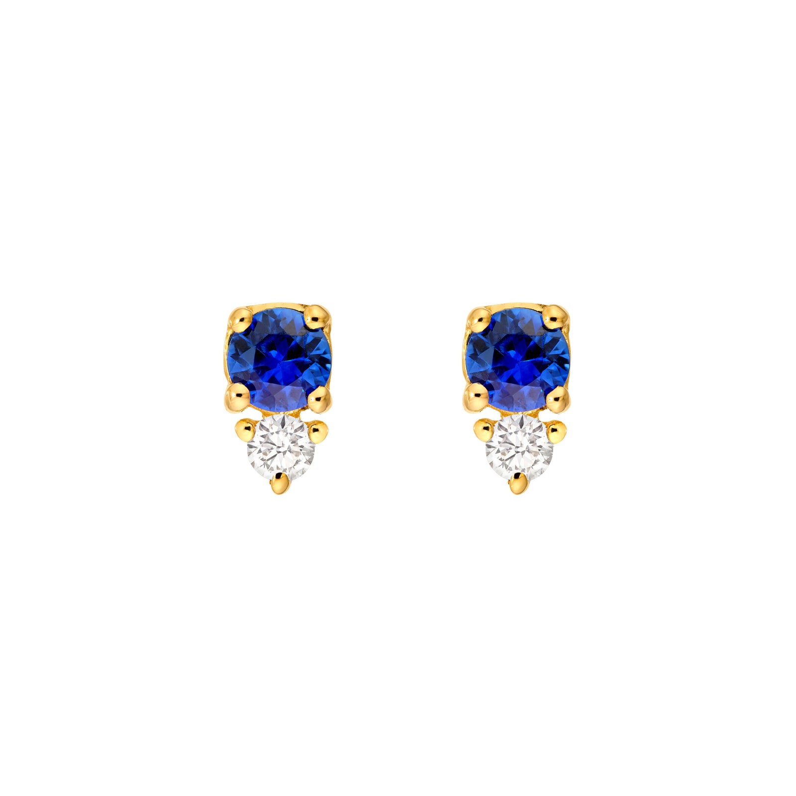 1/3tcw Sapphire & Diamond Stud Earrings