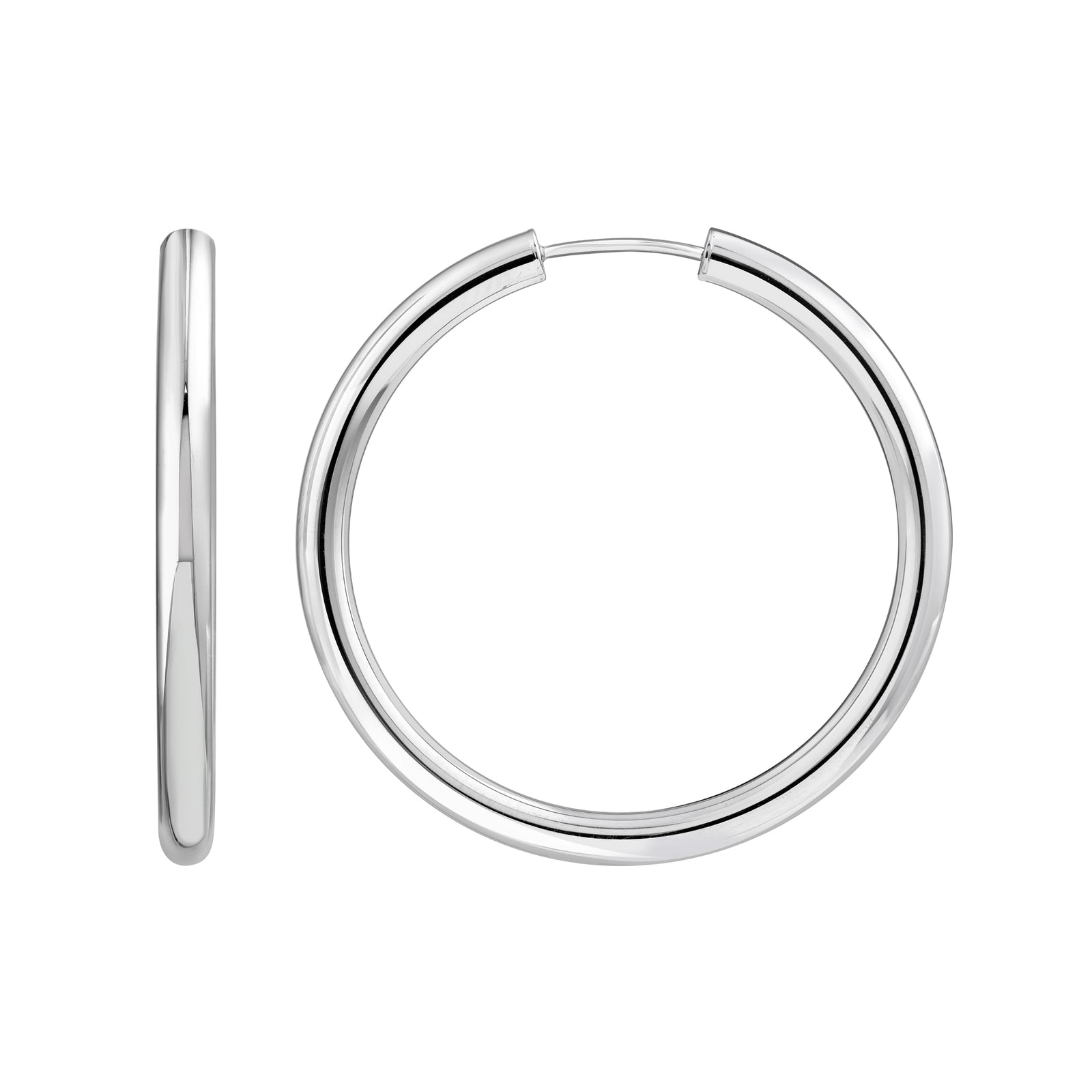 30mm Round Tube Round Hoop Earrings