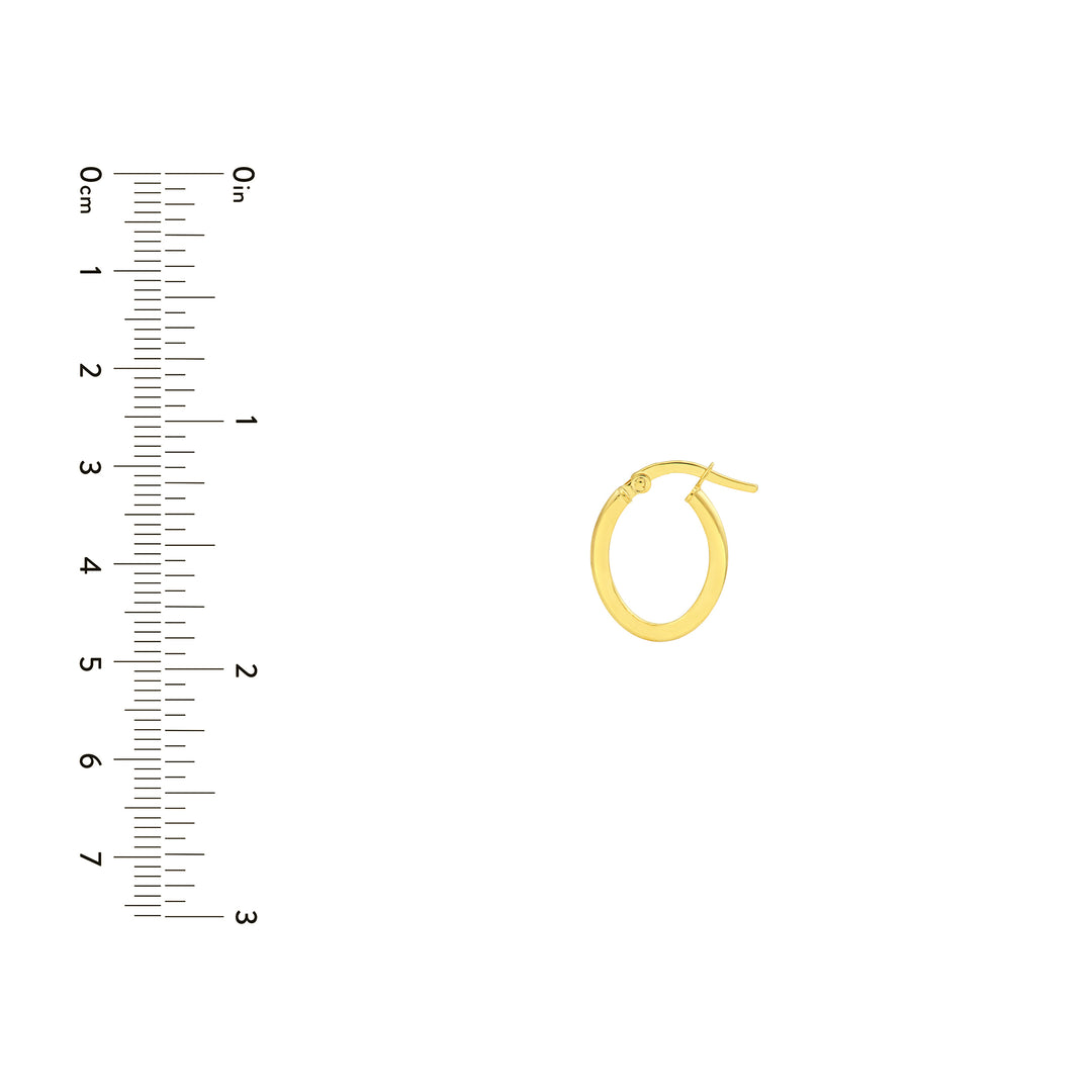 13mm Knife Edge Oval Hoop Earrings
