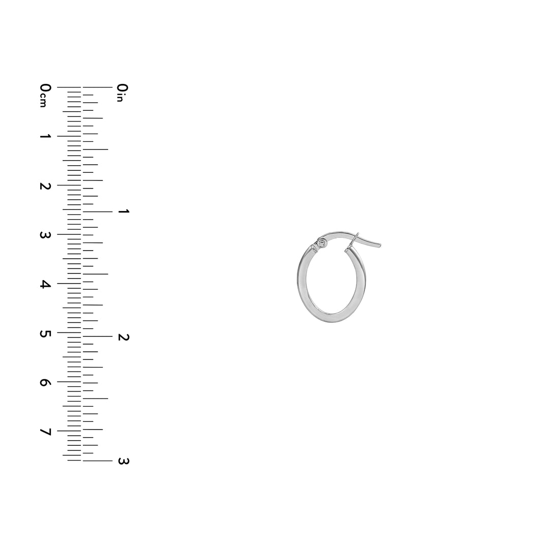 13mm Knife Edge Oval Hoop Earrings