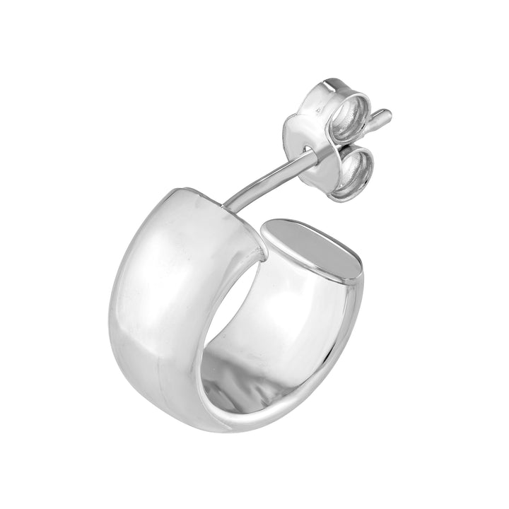 6mm Flat Tube Round Open Hoop Earrings