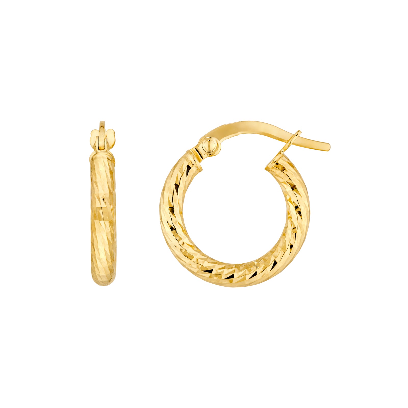 D/C Tube Round Hoop Earrings