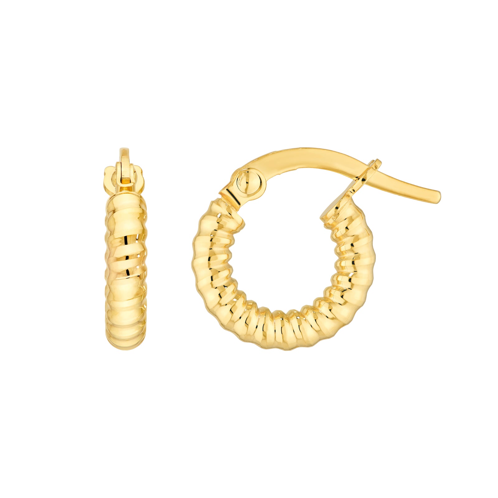 Hammered Round Hoop Earrings