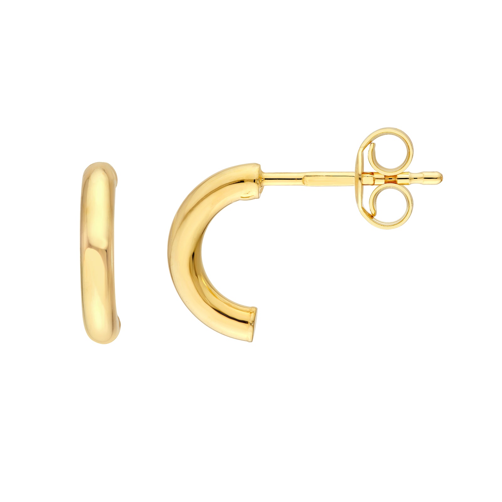 6x2mm Half Round Hoop Earrings