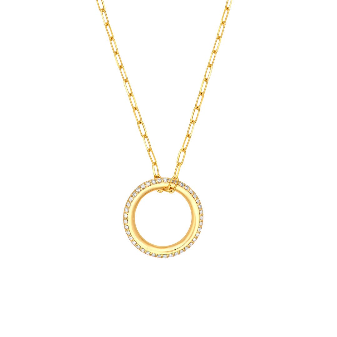 1/2tcw Diamond Round Pendant Paper Clip Necklace