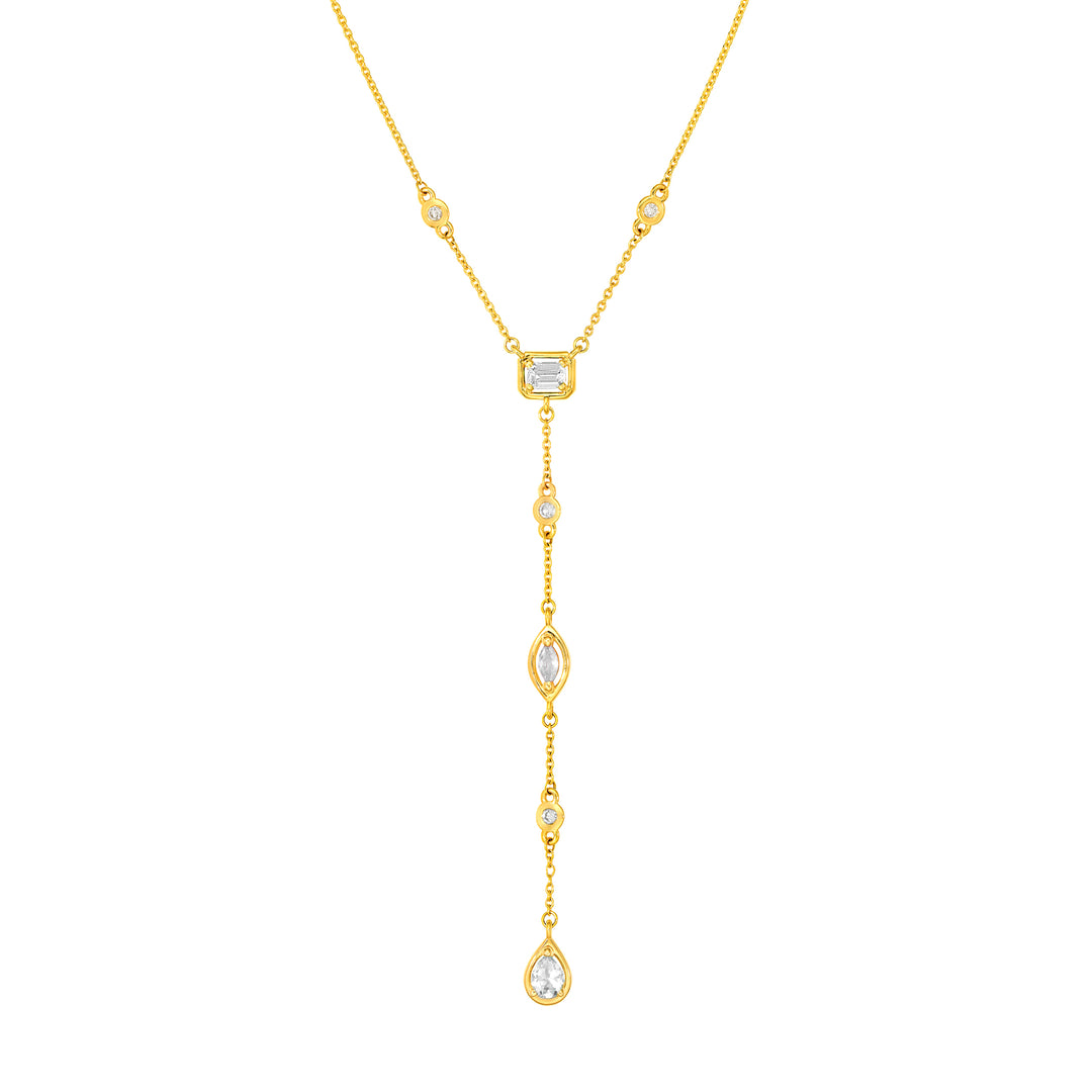 5/8tcw Mixed Diamond Lariat Necklace