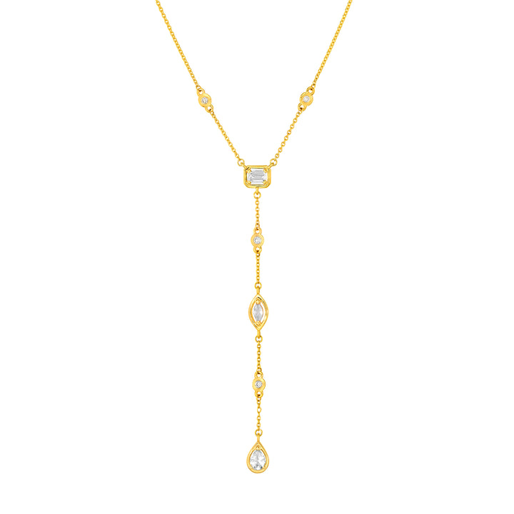 5/8tcw Mixed Diamond Lariat Necklace