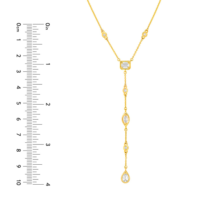 5/8tcw Mixed Diamond Lariat Necklace