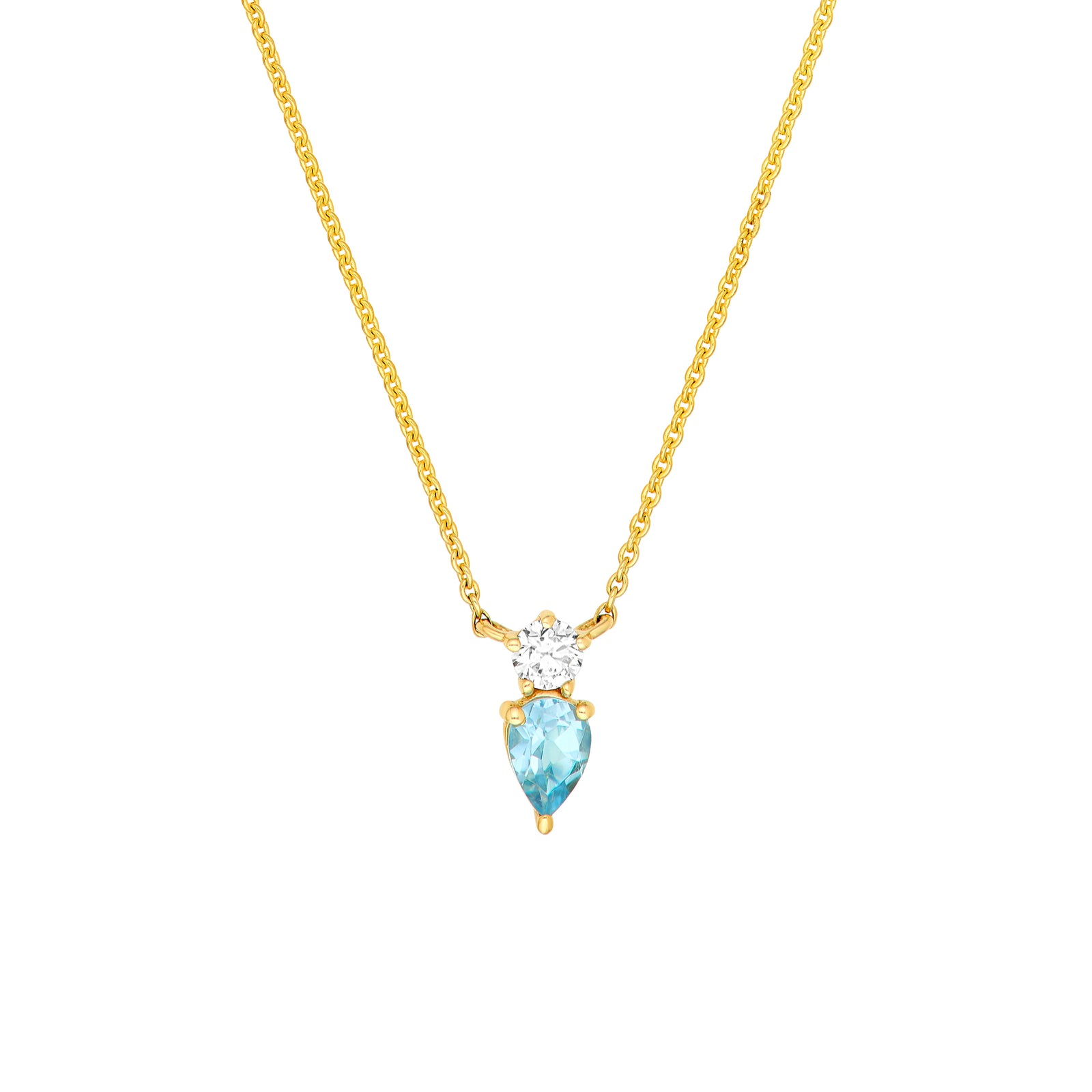 7/8tcw Aqua & 1/6tcw Diamond Necklace