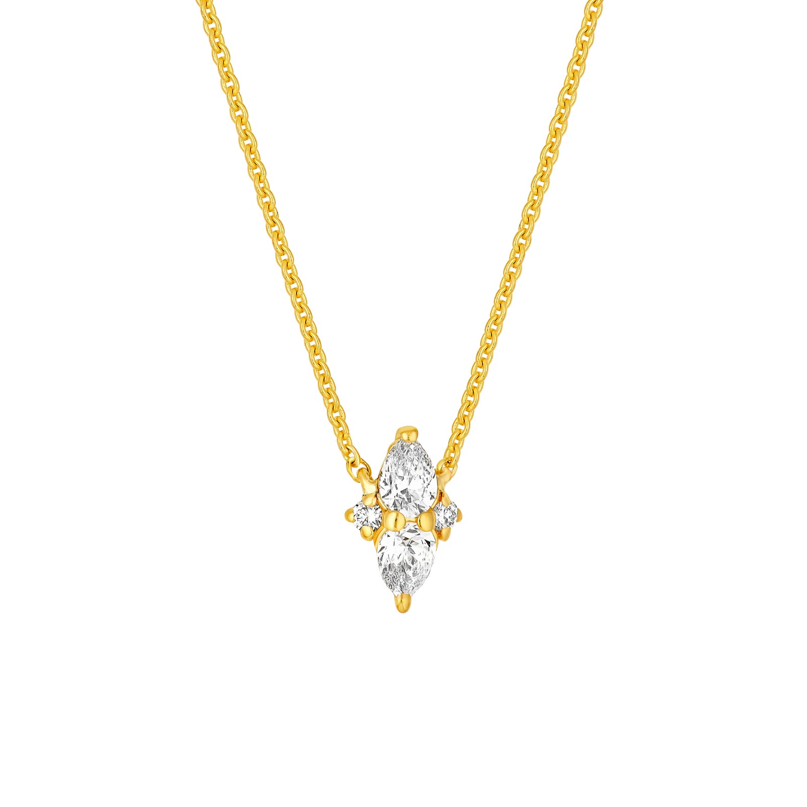 1/3tcw Diamond Cluster Pendant Necklace