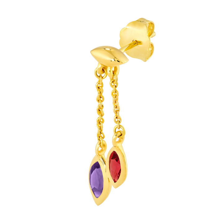 Toi et Moi Earrings (Garnet & Amethyst)