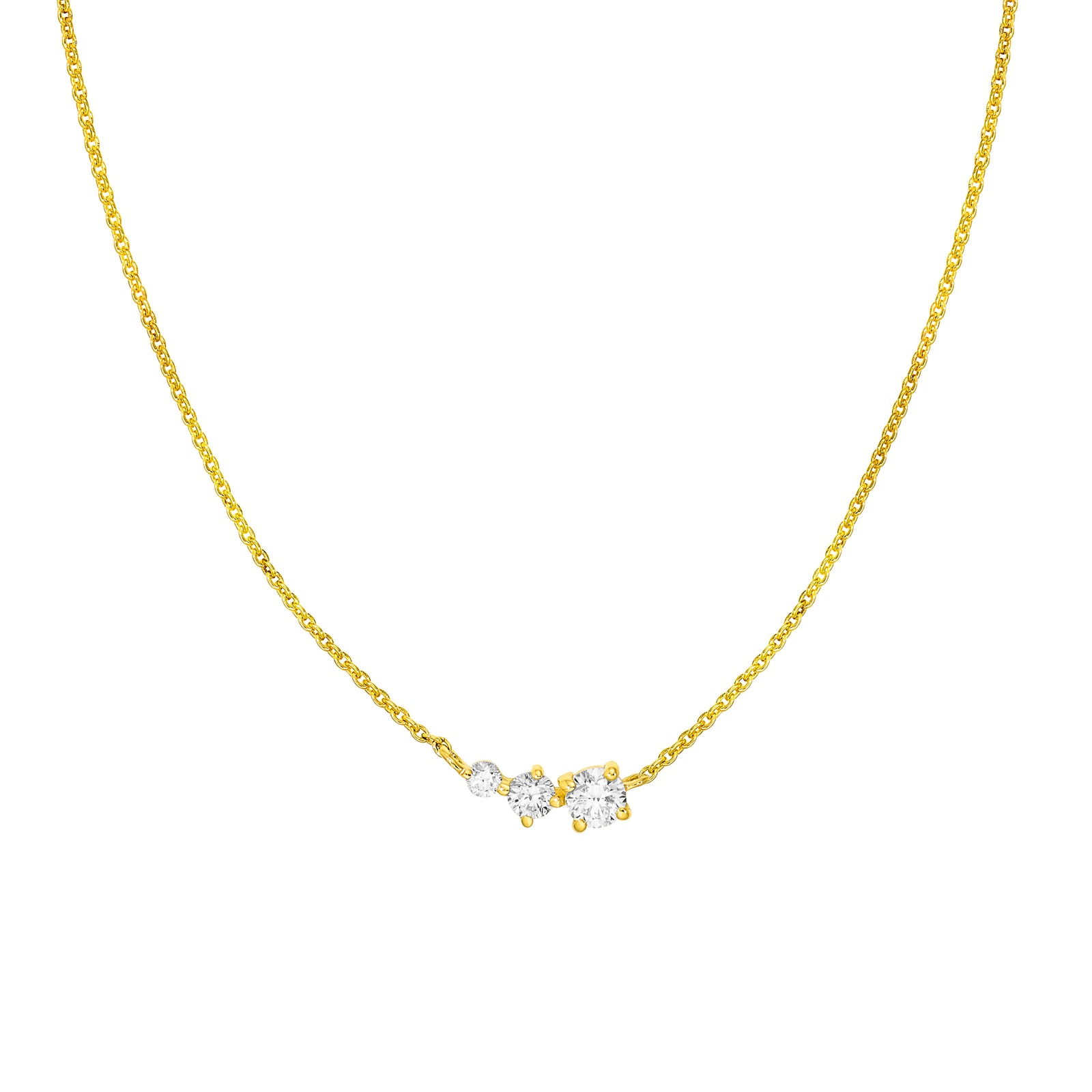 1/3tcw Diamond 3 Stone Necklace