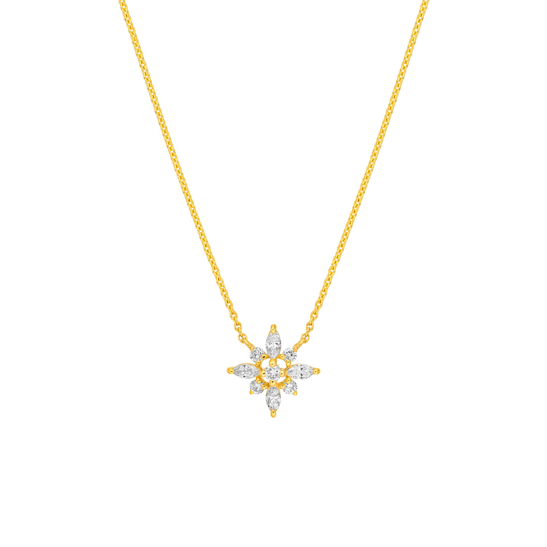 1/2tcw Flower Diamond Pendant Necklace