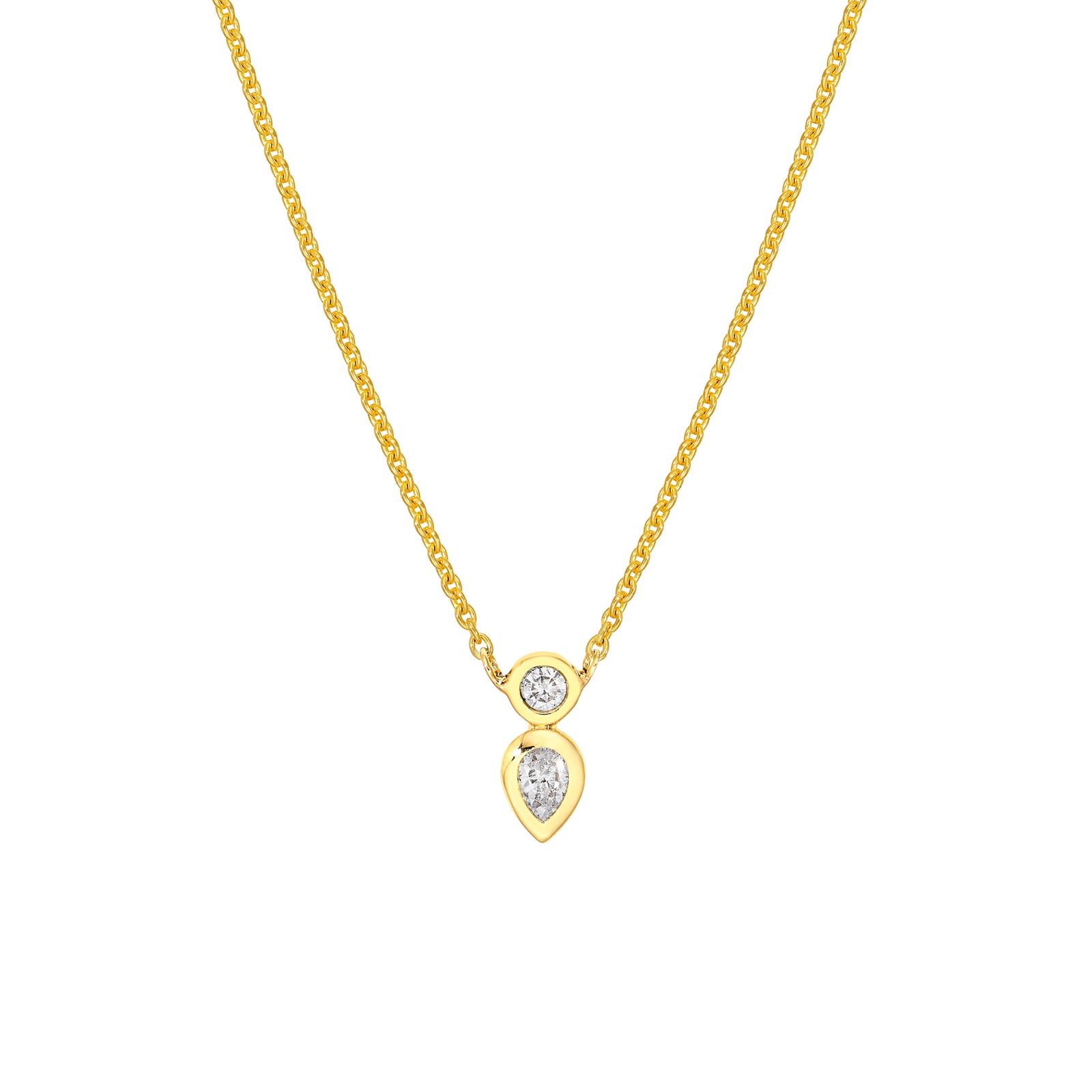1/6tcw Diamond Duo Bezel Necklace