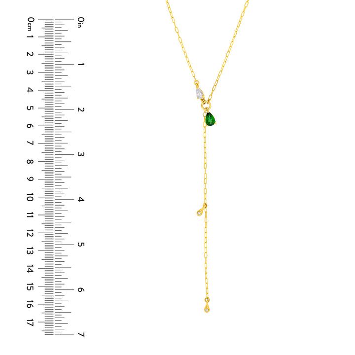 Floating Diamond & Tsavorite Lariat Necklace
