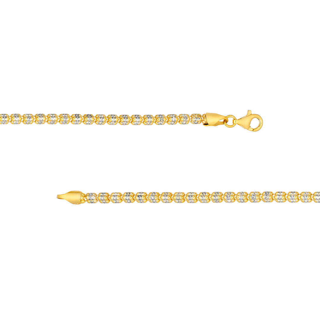 3.6mm Sterling Silver Two Tone Ice Chain [3 row]