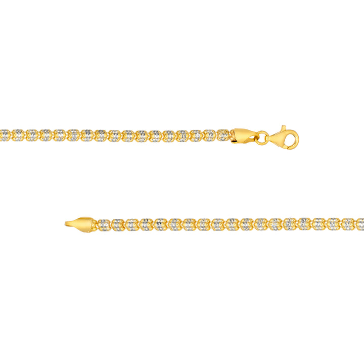 3.6mm Sterling Silver Two Tone Ice Chain [3 row]