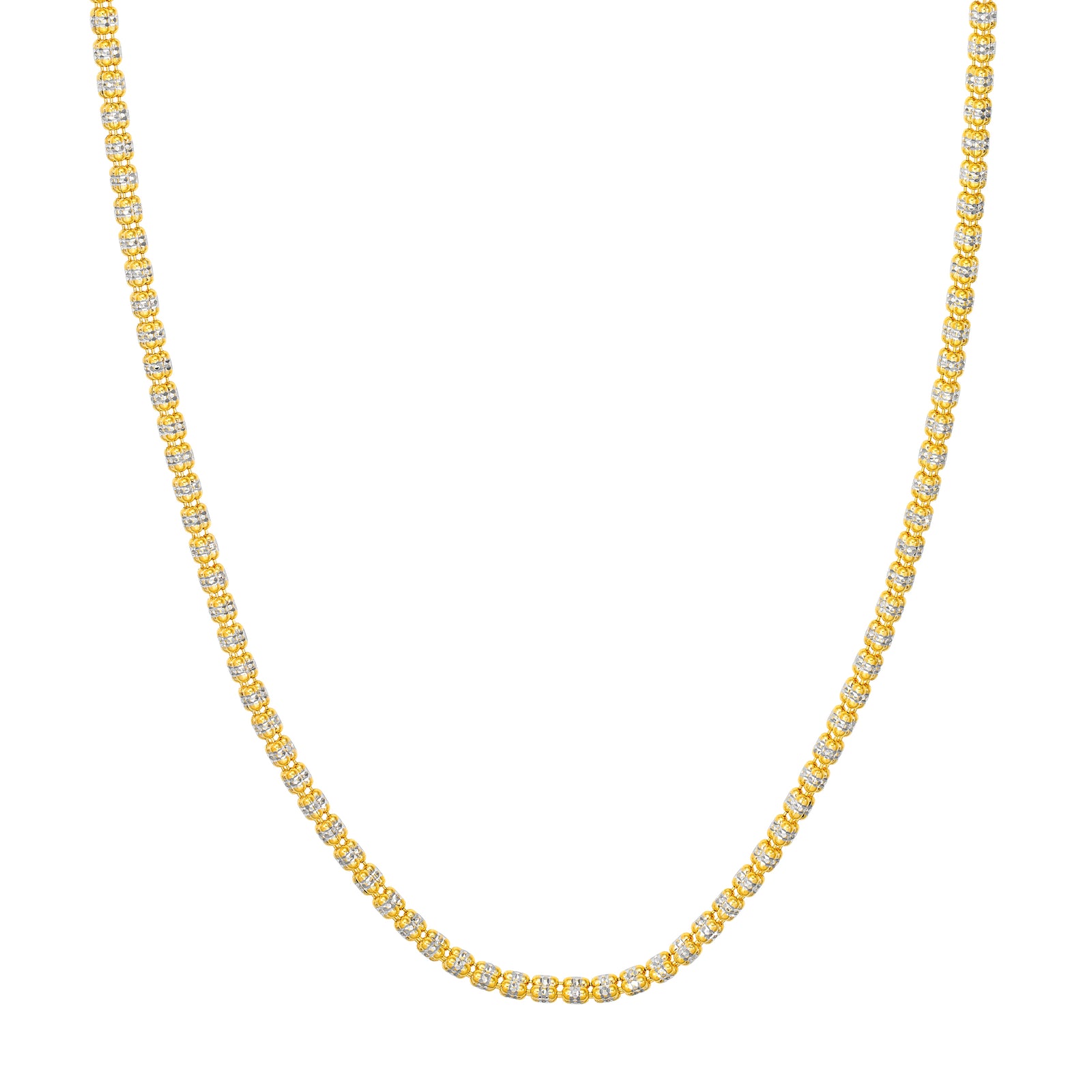 3.6mm Sterling Silver Two Tone Ice Chain [3 row]