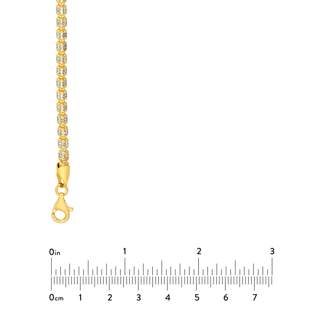 3.6mm Sterling Silver Two Tone Ice Chain [3 row]
