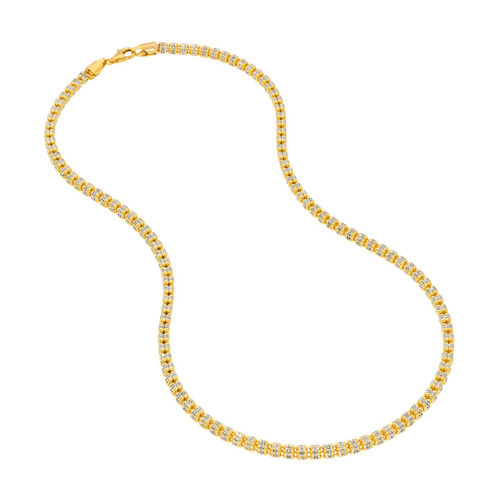 3.6mm Sterling Silver Two-Tone Ice Chain [4 row]