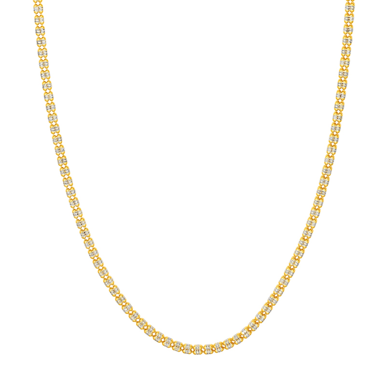 3.6mm Sterling Silver Two-Tone Ice Chain [4 row]