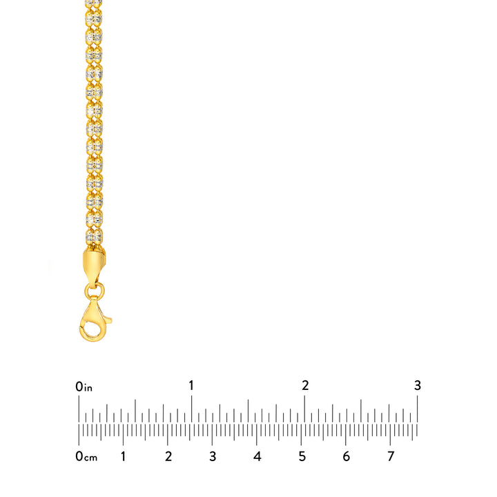 3.6mm Sterling Silver Two-Tone Ice Chain [4 row]