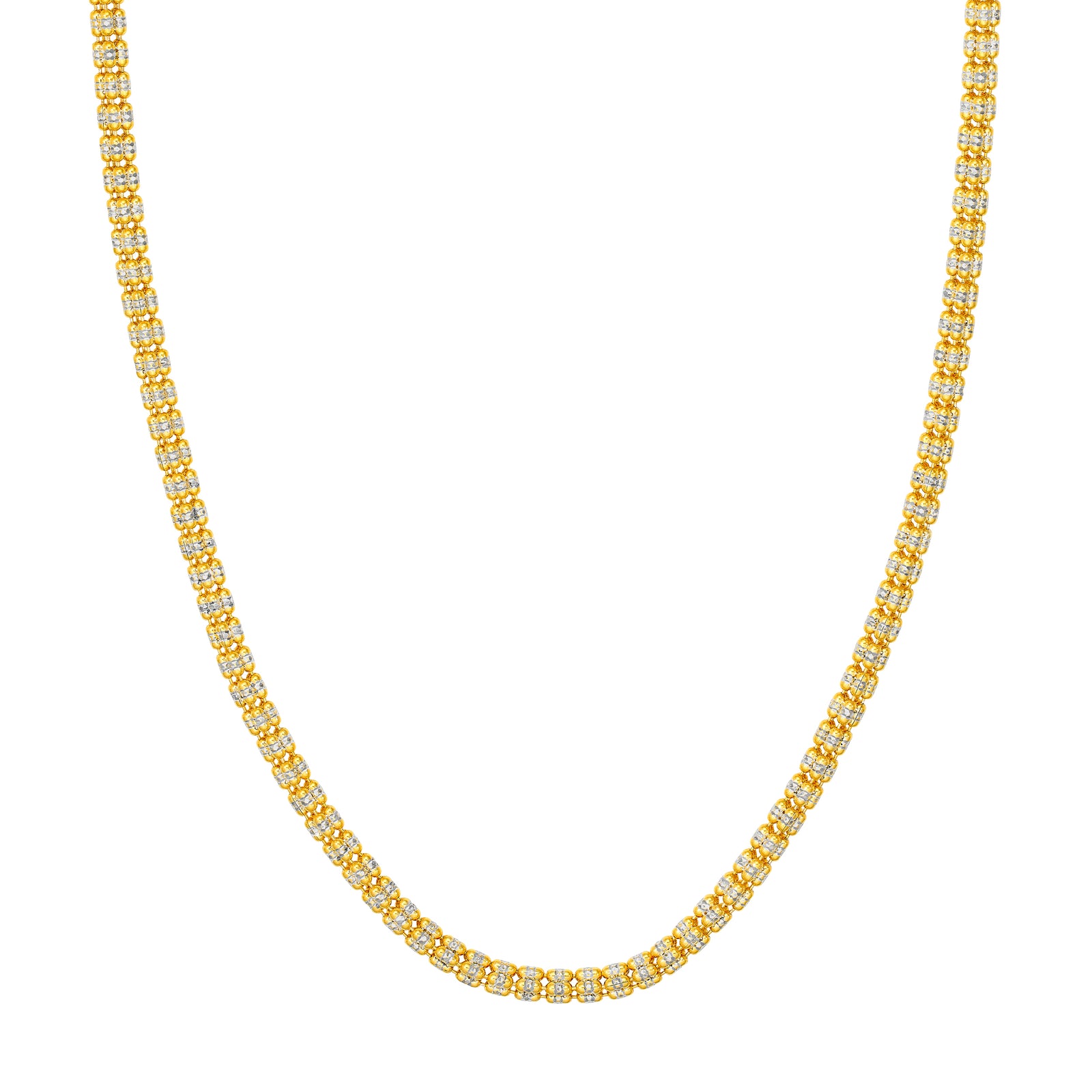 4.85mm Sterling Silver Two Tone Ice Chain [5 row]