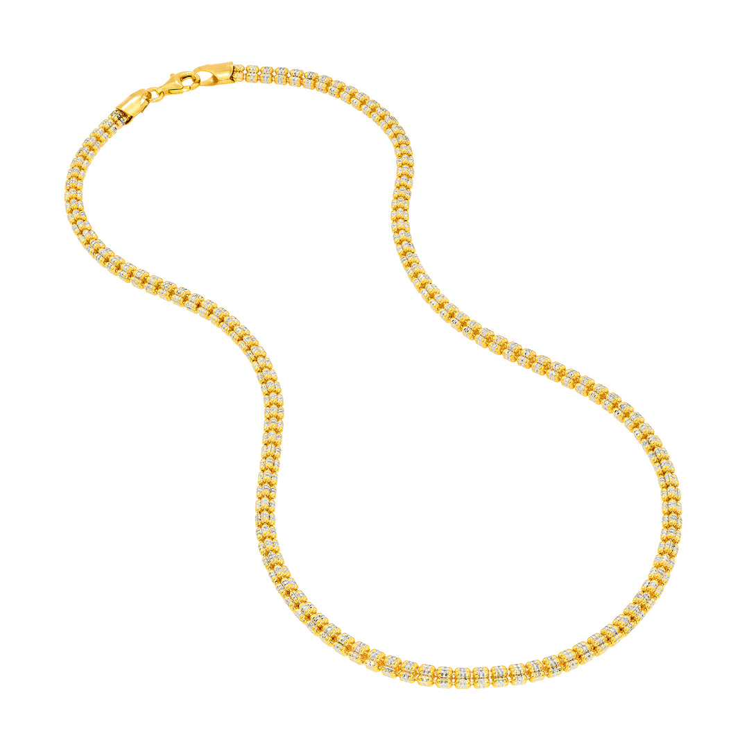 4.85mm Sterling Silver Two Tone Ice Chain [5 row]
