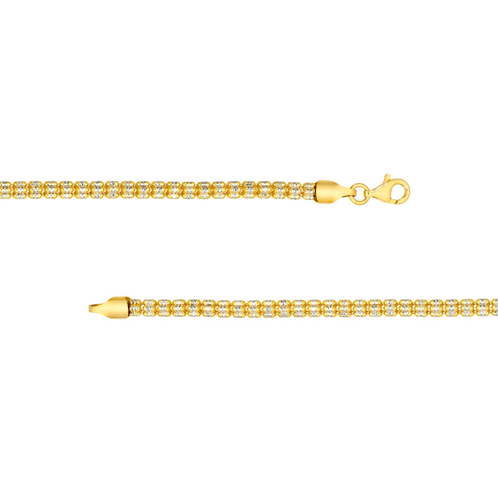 4.85mm Sterling Silver Two Tone Ice Chain [5 row]