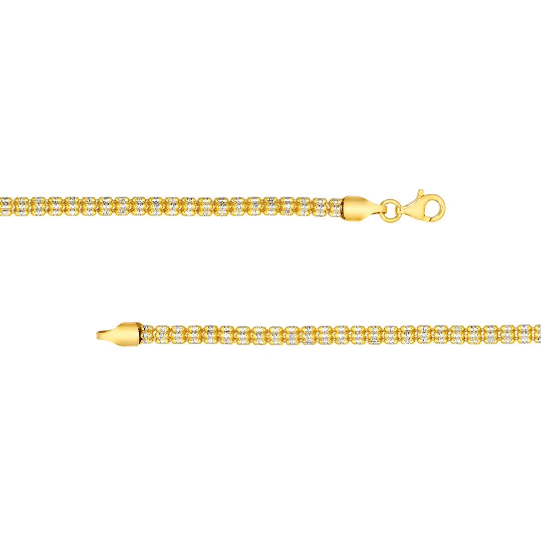 4.85mm Sterling Silver Two Tone Ice Chain [5 row]